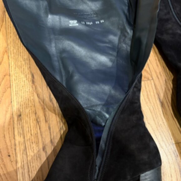 NWOT Paul Green Tall Black Suede Lug Sole Boot Size 8 - Picture 5 of 7